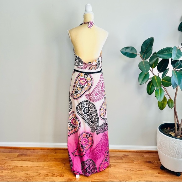 Style & Co Floral Paisley Wrap Halter Dip Dyed Maxi Dress - Picture 4 of 5